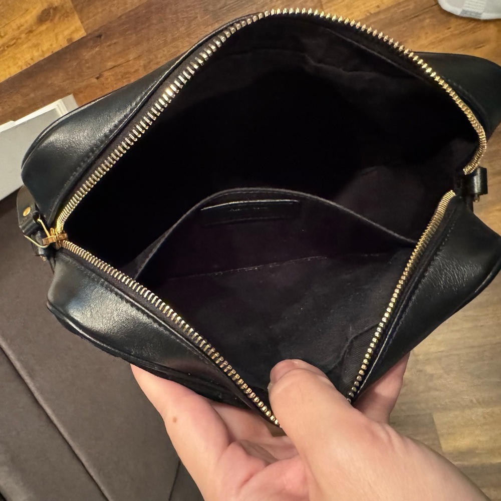 Yves Saint Laurent Black Suede Lou Crossbody Camera Bag - Picture 11 of 13